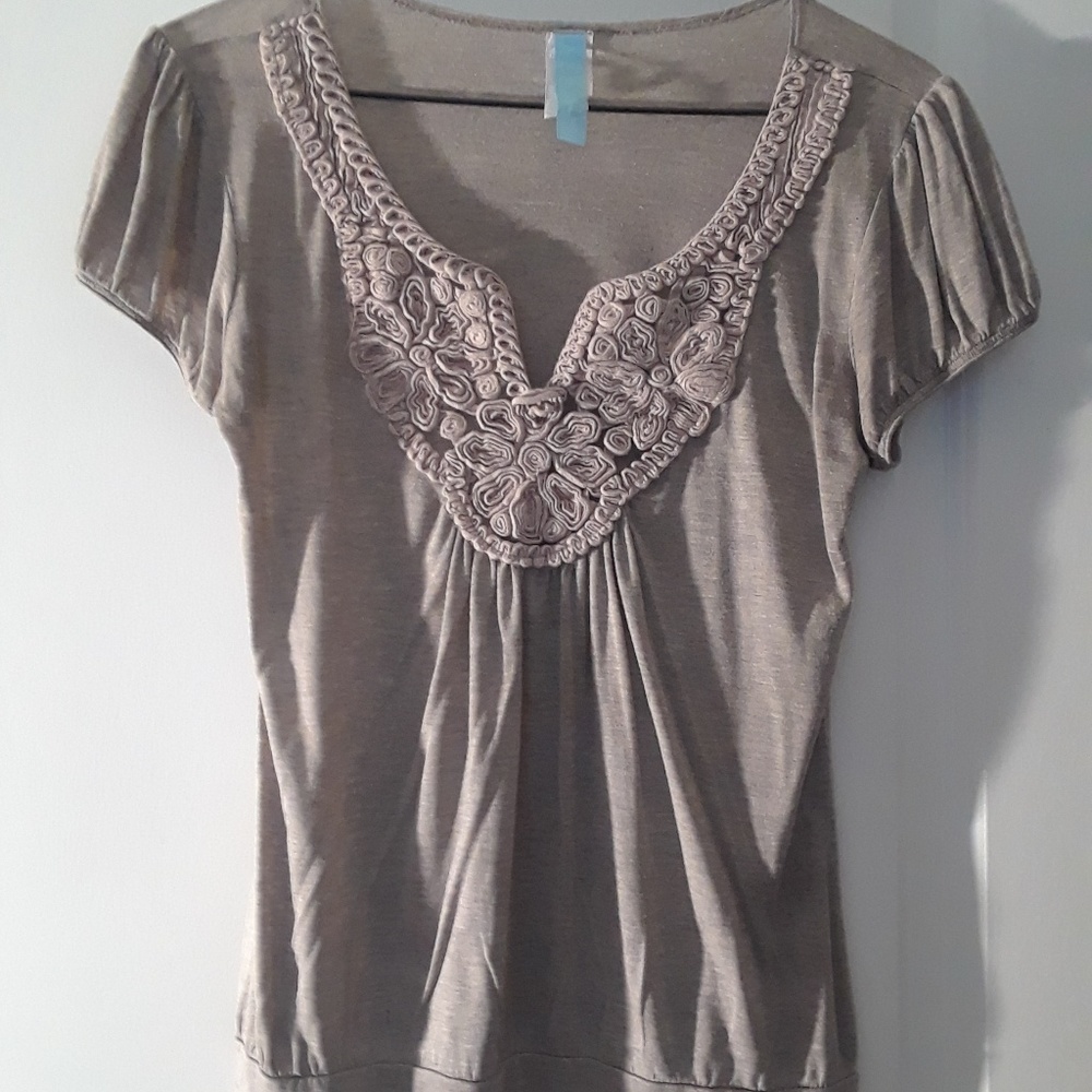 Tan shirt